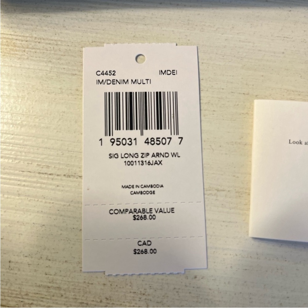 Coach Wallet Long Zip Around w/ Wrist Strap Denim Multi NWT - Picture 6 of 6